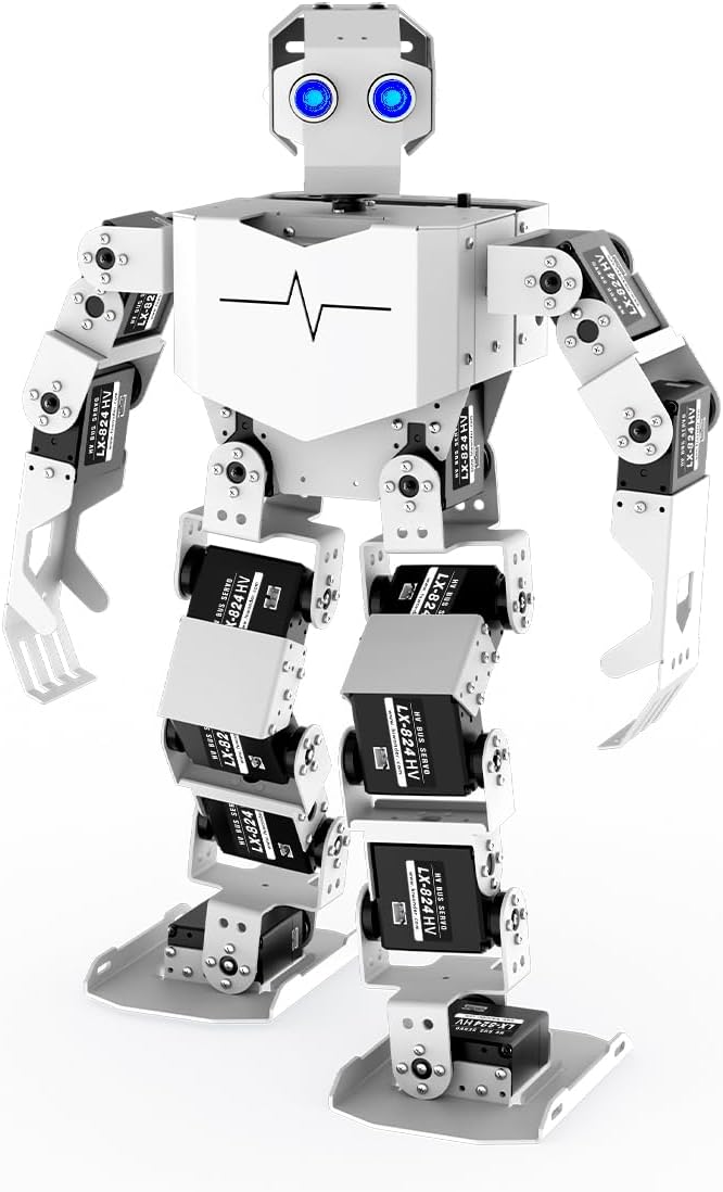 AI Vision & Voice Interaction Robot for Arduino Scratch Python Starter Programming 17DOF Humanoid Robot STEM Project Education Voice Command Walking Dancing Kicking Self-Stand Up, Tonybot Advanced kit