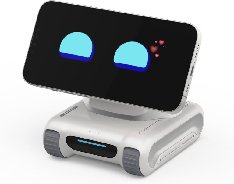 LOOI Robot – AI Desktop Companion with ChatGPT Voice Interaction, Memory, Personality, Gesture & Face Recognition, Emotional Support, and 10W Wireless Charging (Starlight White)