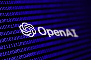 Binary code and OpenAI logo