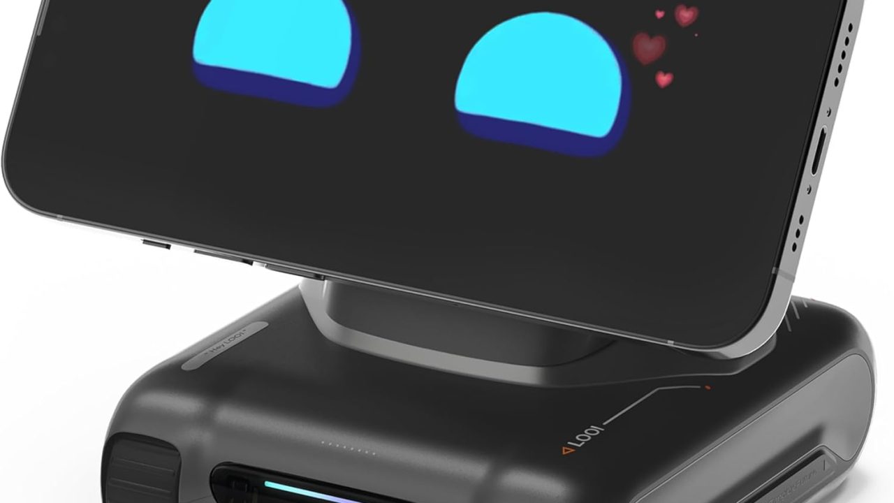 LOOI Robot-Space Black – AI Desktop Companion with ChatGPT Voice Interaction, Memory, Personality, Gesture & Face Recognition, Emotional Support, and 10W Wireless Charging