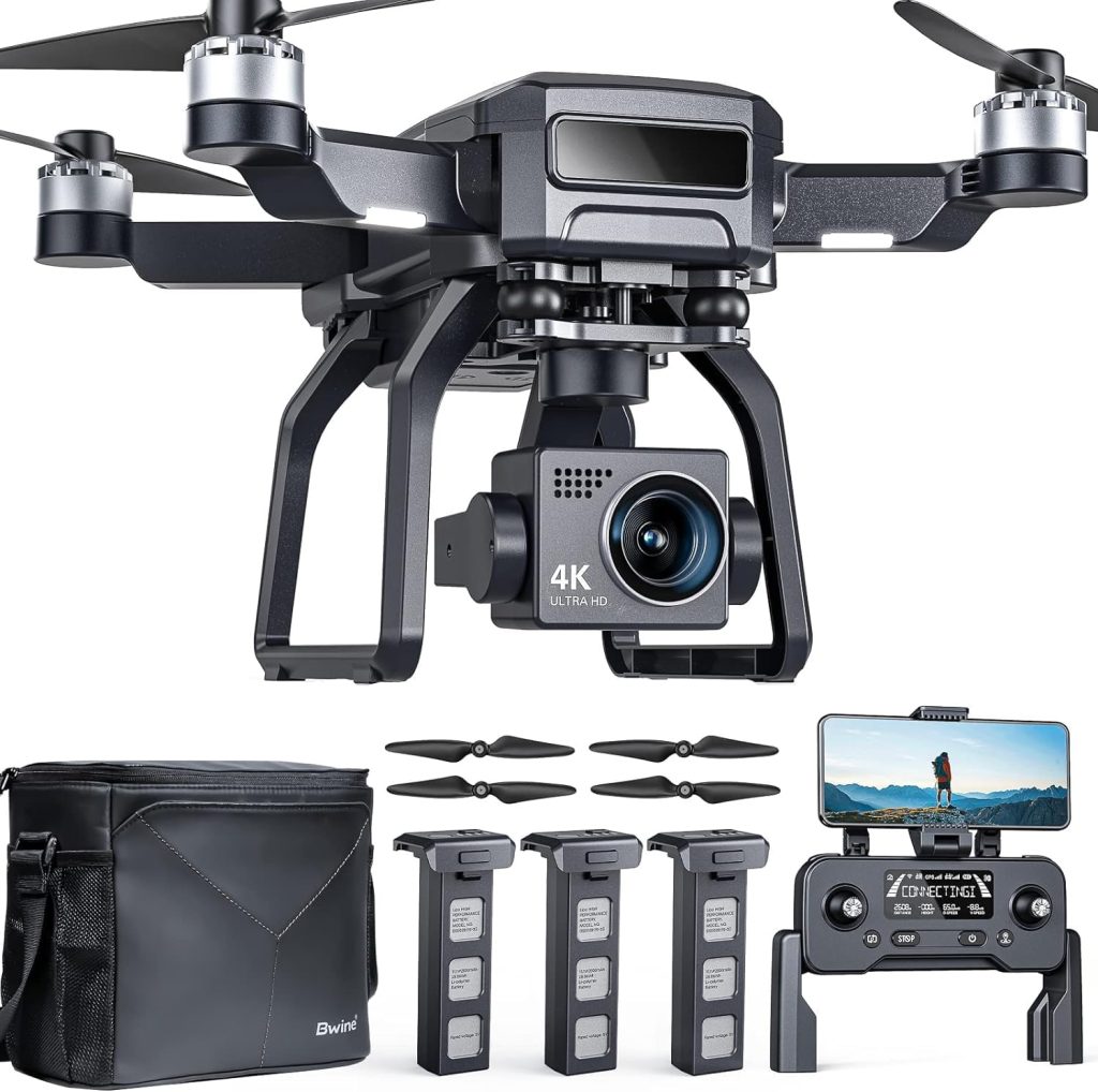 Bwine F7GB2 Pro Drones with Camera for Adults 4K UHD Aerial, 3-Axis Gimbal, 10000FT Control, 75 Mins Flight Time with 3 Batteries, GPS Follow, Waypoint, Orbit Fly, Auto Return, Beginner Mode