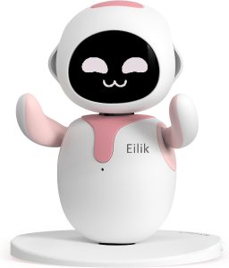 ENERGIZE LAB Eilik Pink - Touch Interactive Toys, Cute Robot Pets with Abundant Emotions. Idle Animations&Mini-Games, Unique Gift for Girls & Boys. Support Update.