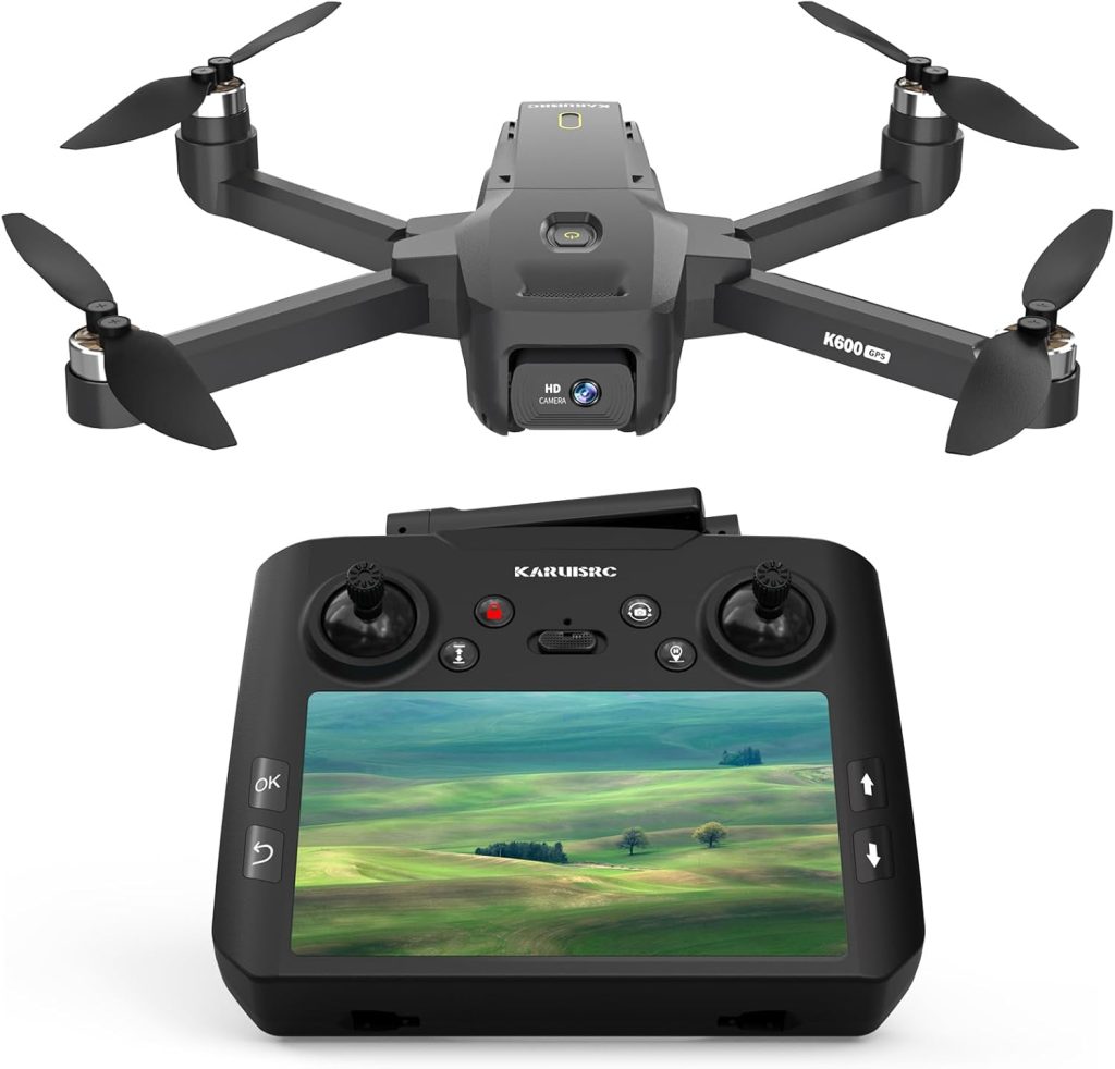 GPS Drone with EIS 4K Camera 4.5" LCD Screen on Controller, FPV Drones Al Track&Orbit Mode with Professional with Auto Return Follow Me for Adult Beginner, GPS Brushless Drone Long Range Circle Fly,Under 249g