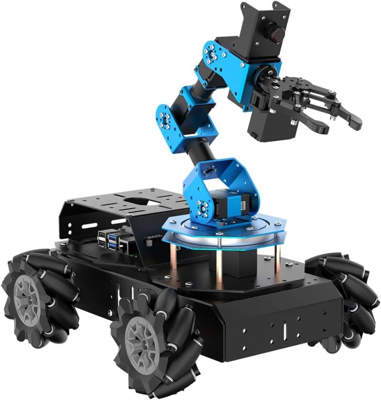 HIWONDER 6DOF Robot Arm Raspberry Pi 5 8GB AI Vision Robotic Arm Car with 4WD Mecanum Wheel Chassis DIY Robot ROS Open Source for Adults and Teens