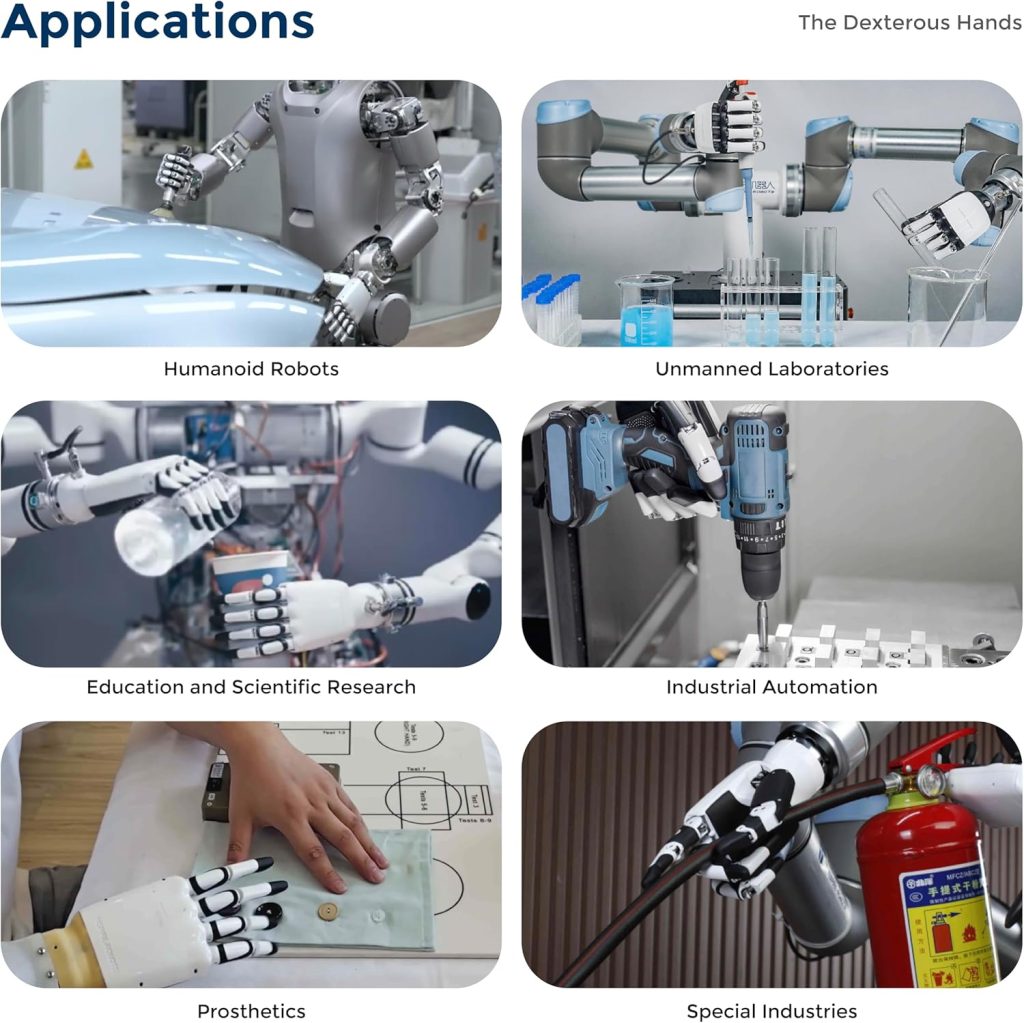 INSIPRE Robots Humanoid Robot Hand with 3KG Strong Grip, Intelligent Force and Position Control,Integrated Linkage-Driven Anthropomorphic-ROS Supported-RH56DFQ-2R(Right Hand)