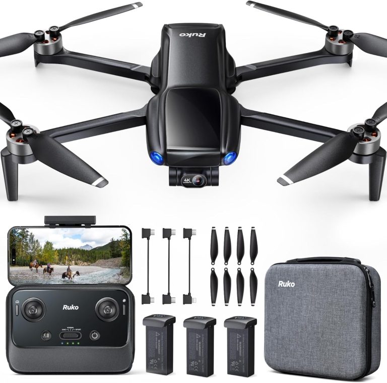 Ruko U11MINI 4K, Drones with Camera for Adults 4K Video 8K Photo, Under 249g, 3-Axis Gimbal EIS, 20000ft FPV Transmission, AI Takeoff/Landing, Auto Return, GPS with Beeper, Beginner (96-Min Flight)