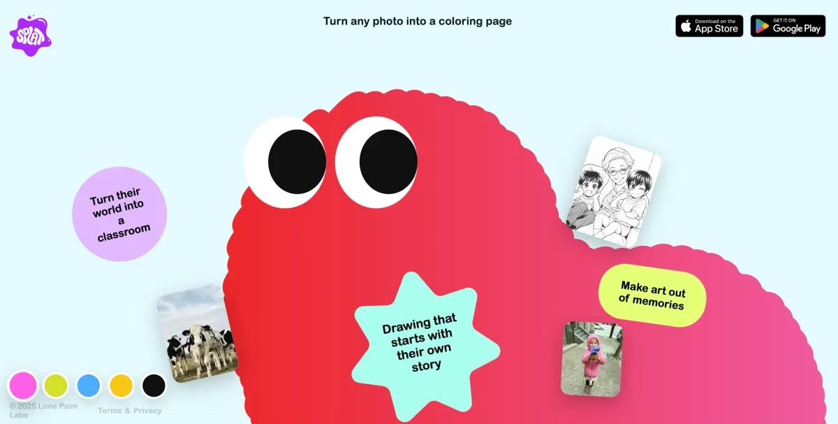 Splat's app uses AI to turn your photos into coloring pages for kids