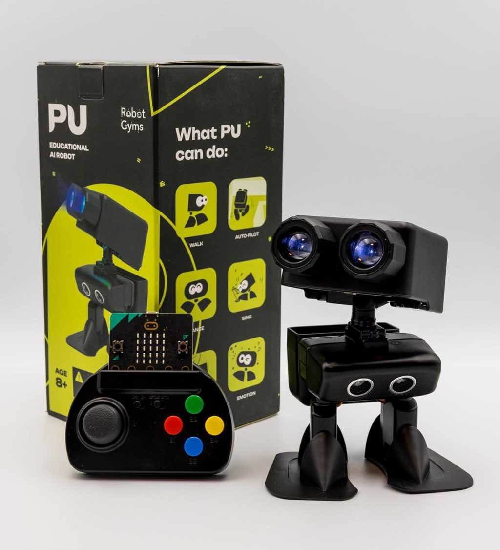 Robot PU – Adorable AI Humanoid | STEM Toy Supports Micro:bit | Programmable, Interactive & Upgradable | Walks, Dances, Talks & Sings | Self-Balancing | Remote & Autopilot | 30+ Free Online Classes