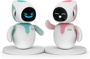 ENERGIZE LAB Eilik – Touch Interactive Toys, Cute Robot Pets with Abundant Emotions. Idle Animations&Mini-Games, Unique Gift for Girls & Boys. Support Update.(Blue + Pink Combination)