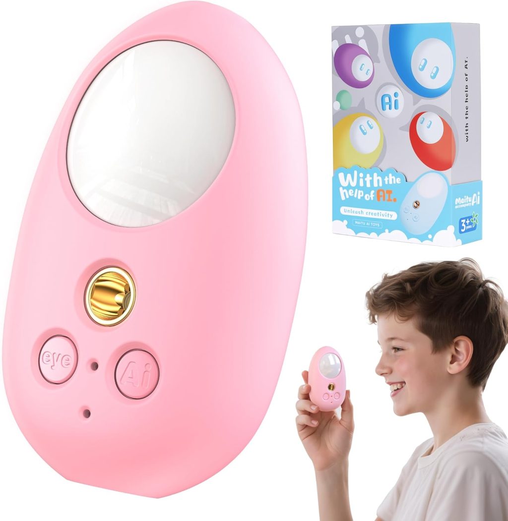 MAITU-AI Toy, AI Interactive Kids Toy with ChatGPT Endless Conversations, Real-Time Multilingual Interaction, Story & Learning Companion in Two Colors, Birthday Gift for Boys and Girls Ages 3-8, Pink