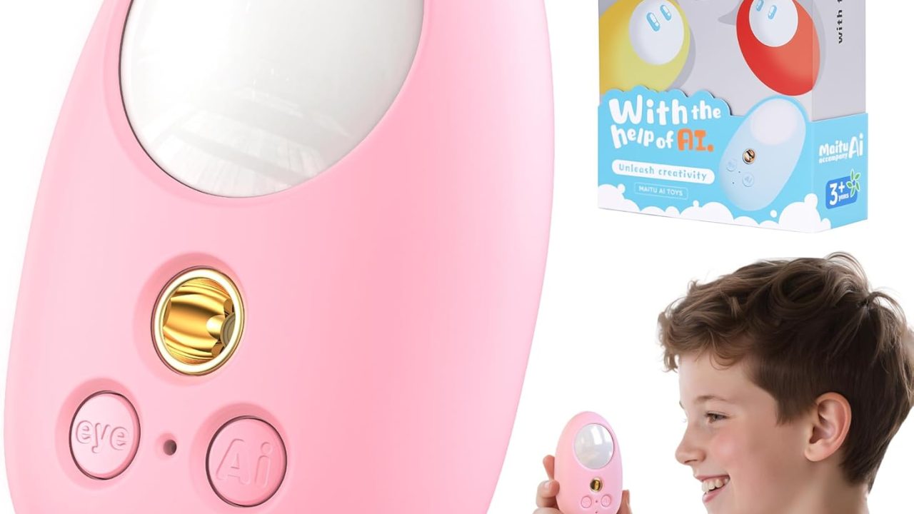 MAITU-AI Toy, AI Interactive Kids Toy with ChatGPT Endless Conversations, Real-Time Multilingual Interaction, Story & Learning Companion in Two Colors, Birthday Gift for Boys and Girls Ages 3-8, Pink