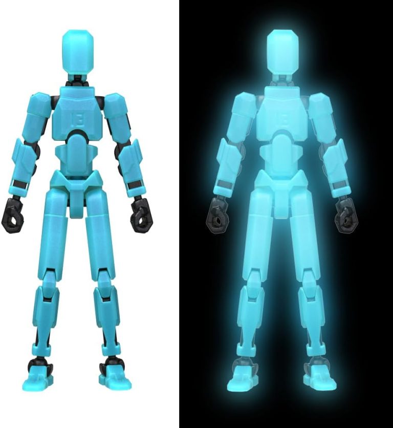 MerryXD T13 3D Action Figure,Assembly Completed Dummy Nova Titan Lucky 13 Action Figure 3D Printed Multi-Jointed Movable Toy Grow in The Dark Blue