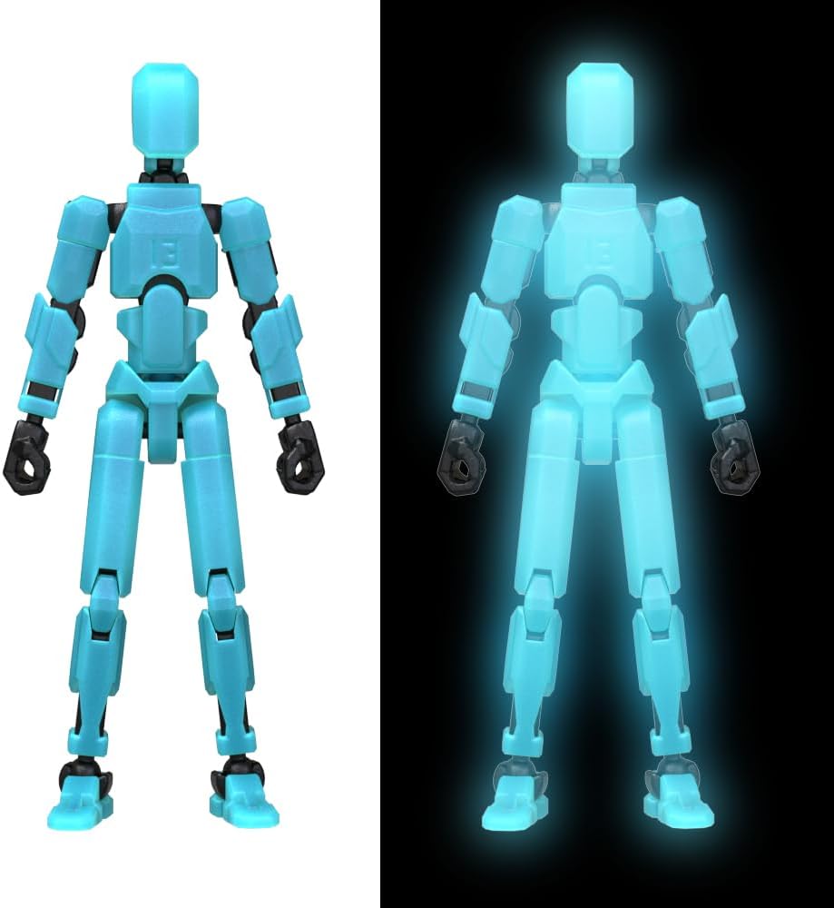 MerryXD T13 3D Action Figure,Assembly Completed Dummy Nova Titan Lucky 13 Action Figure 3D Printed Multi-Jointed Movable Toy Grow in The Dark Blue