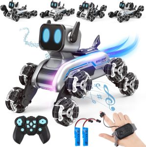 Remote Control Robot Dog Toy for Kids,2.4Ghz 8WD Gesture Sensing Stunt Rc Cars with Music & Light,Children Birthday for 6 7 8 9 10 11 12 Years Old Boys