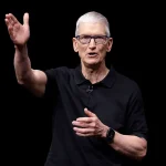 Apple CEO Tim Cook speaks during the keynote address at an Apple special event on September 09, 2025
