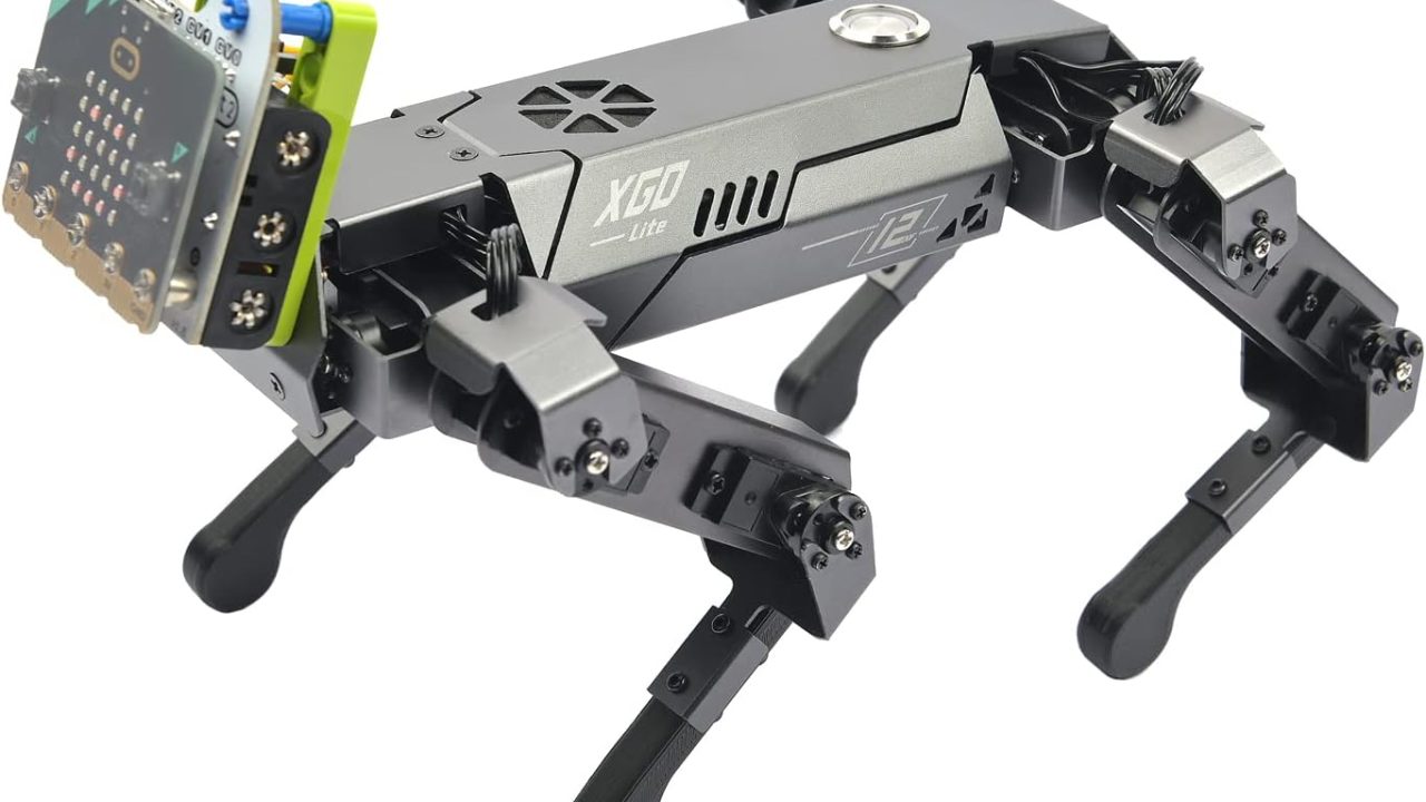ELECFREAKS microbit Xgo Kit, 12 Movable Joint DIY Programmable Full Metal Bionic Robot Kit, Project for Open Source Hardware(Without Micro:bit)