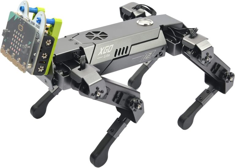 ELECFREAKS microbit Xgo Kit, 12 Movable Joint DIY Programmable Full Metal Bionic Robot Kit, Project for Open Source Hardware(Without Micro:bit)