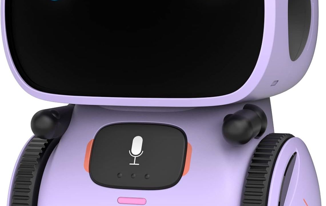 GILOBABY Interactive Talking Robot for Girls, Smart Toy with Touch Sensor & Voice Control, Record & Repeat Mode, Dancing, Singing, Educational Gift for 3 4 5 6 7 Year Old Kids (Purple)