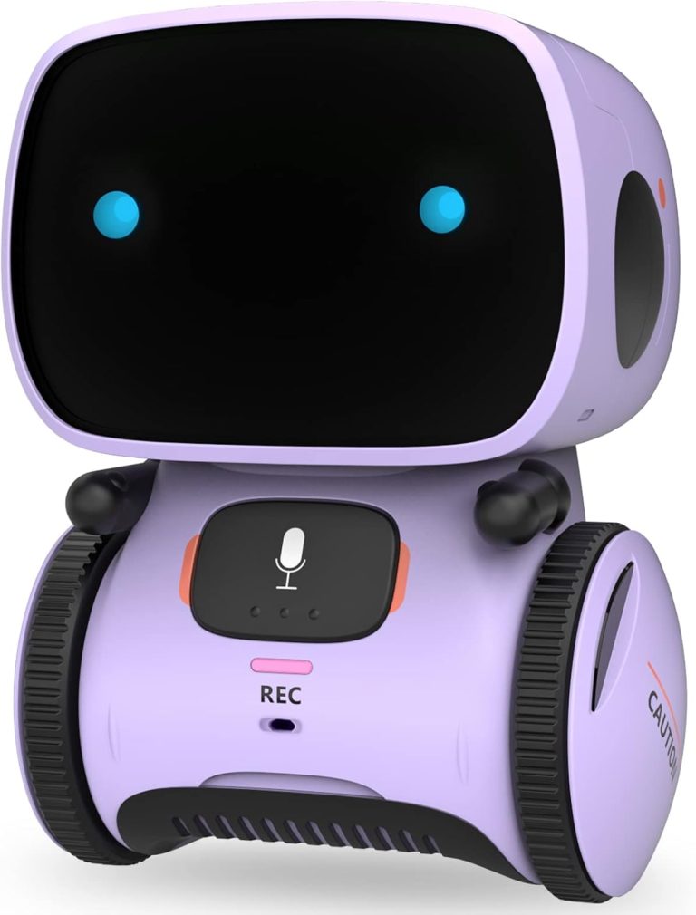 GILOBABY Interactive Talking Robot for Girls, Smart Toy with Touch Sensor & Voice Control, Record & Repeat Mode, Dancing, Singing, Educational Gift for 3 4 5 6 7 Year Old Kids (Purple)