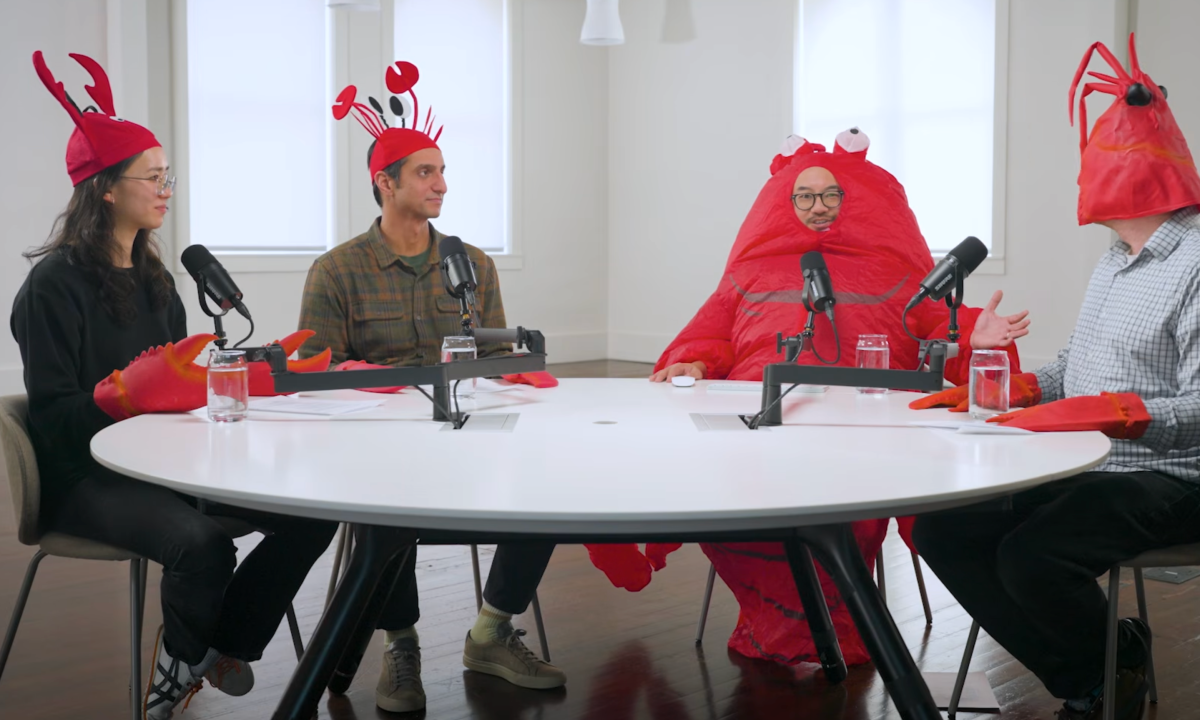 Y Combinator crew dressed like crabs