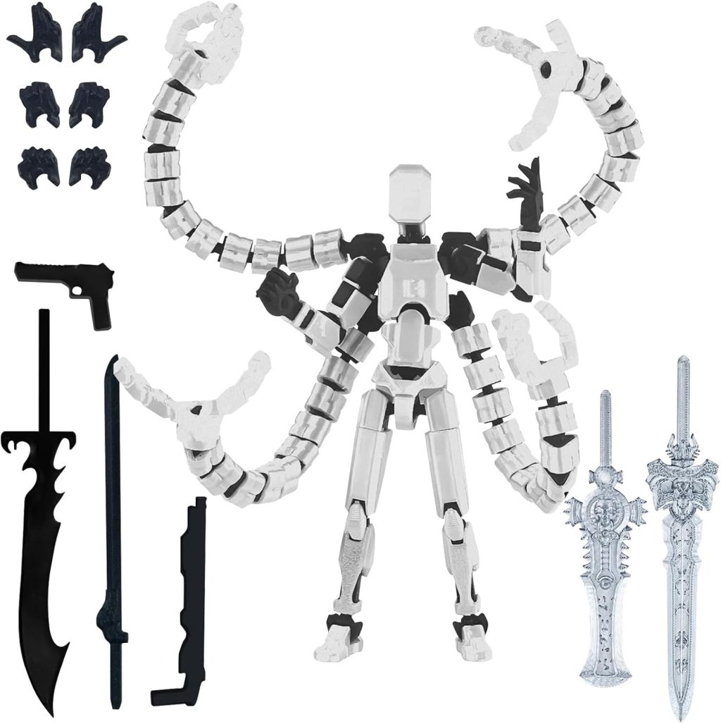T13 Robot Humanoid Action Figure, Cool 3D Printed Articulated Octopus Tentacles Humanoid, Perfect for Thanksgiving