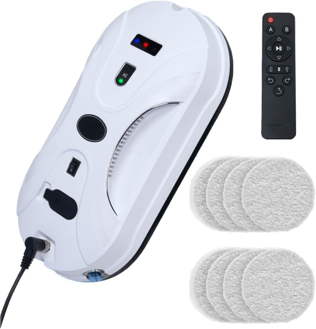 Automatic Window Cleaning Robot, Window Cleaner Robot Auto Dual Spray, 2025 Model Robot Limpia Vidrios AI Path Planning, 3000Pa Suction, Remote Control, Edge Detection for Streak-Free Glass - SS1