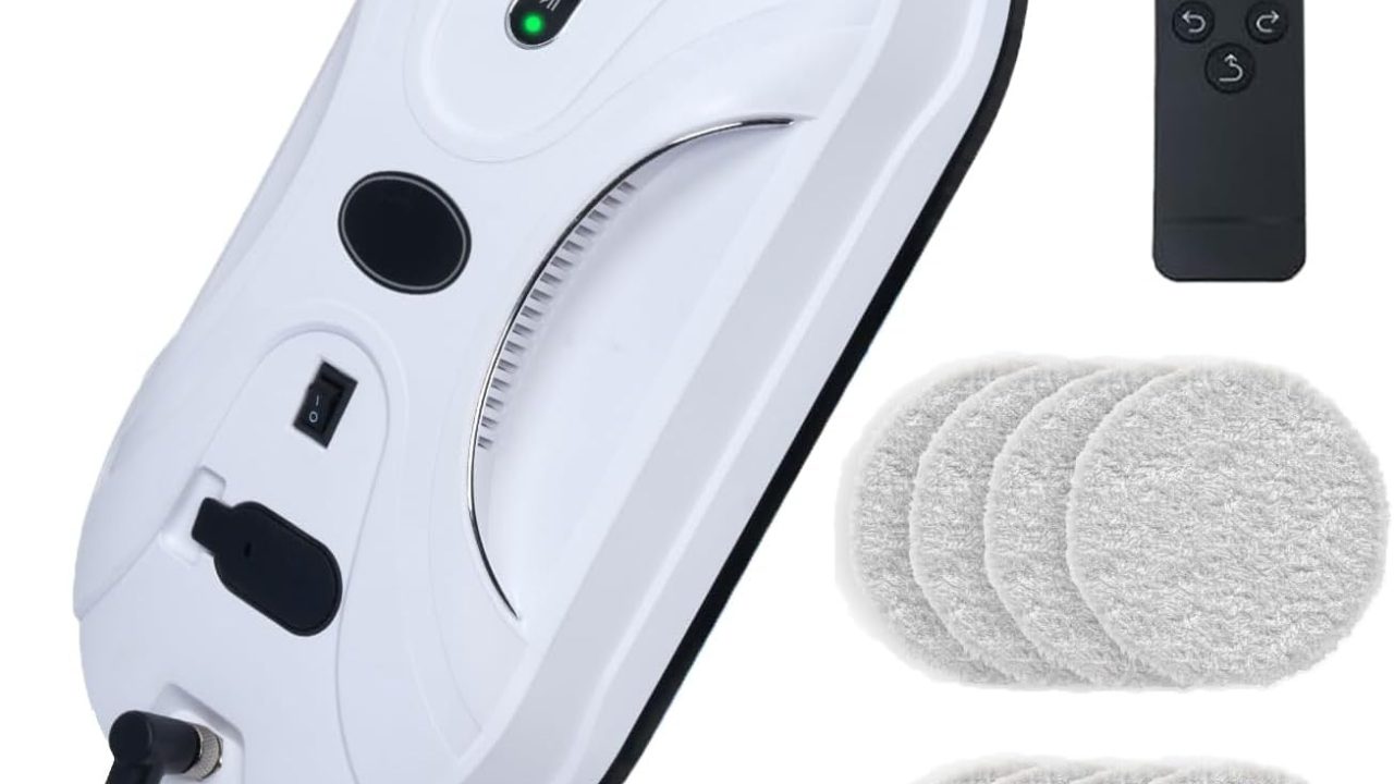 Automatic Window Cleaning Robot, Window Cleaner Robot Auto Dual Spray, 2025 Model Robot Limpia Vidrios AI Path Planning, 3000Pa Suction, Remote Control, Edge Detection for Streak-Free Glass - SS1