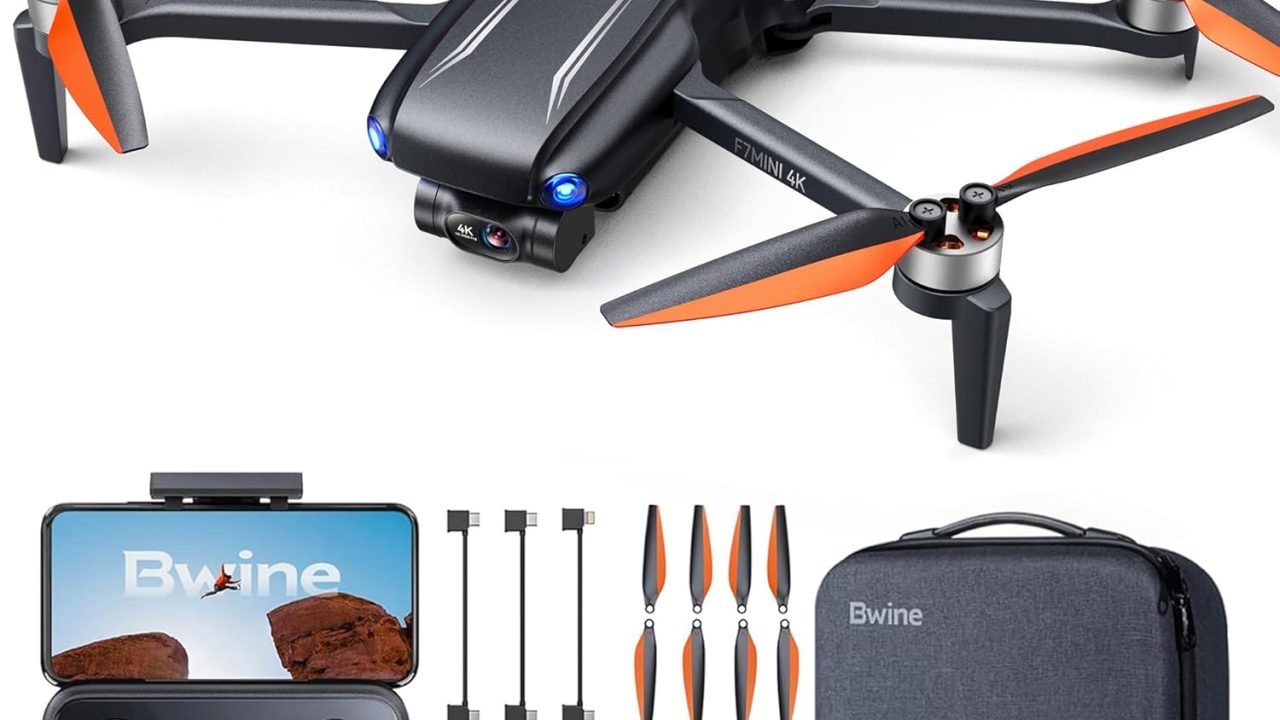 Bwine F7MINI 4K Video 8K Photo Drones with Camera for Adults, 3-Axis Gimbal EIS, 96Mins, 249g FAA-exempt, Over 6KM Transmission, AI GPS Smart Return, Follow, Waypoint, Orbit Fly, Better for Beginner