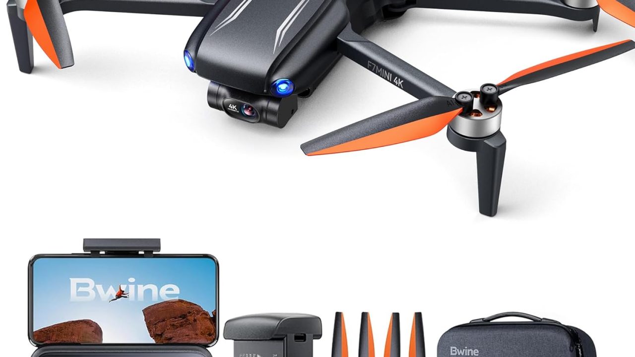 Bwine F7MINI 4K Video 8K Photo Drones with Camera for Adults, 3-Axis Gimbal EIS, 249g FAA-exempt, Over 6KM Transmission, AI GPS Smart Return, Follow, Waypoint, Orbit Fly, Better for Beginner 32Mins