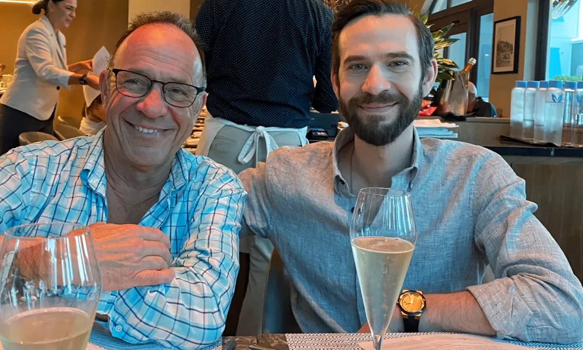 Joel and Jonathan Gavalas dining out