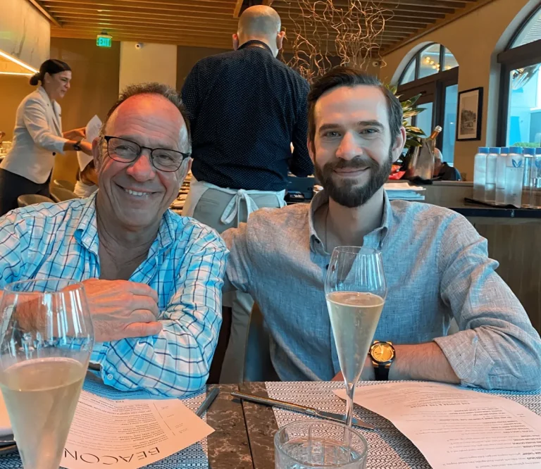 Joel and Jonathan Gavalas dining out