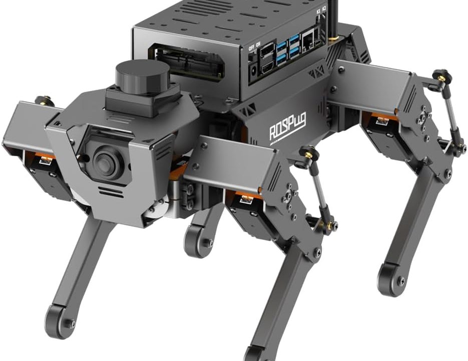 HIWONDER ROSPug Quadruped Bionic Robot Dog with AI Vision Powered by Jetson Nano ROS Open Source Python Programming SLAM Mapping and Navigation for Adults