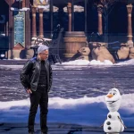 Jensen Huang, chief executive officer of Nvidia Corp., and Olaf, a robotic character from the Disney movie Frozen, during a keynote address at the Nvidia GTC conference in San Jose, California, US, on Monday, March 16, 2026. Nvidia Corp., the company at the center of an explosive build-out of AI computing, expects to generate at least $1 trillion from its Blackwell and Rubin chips through the end of 2027. Photographer: David Paul Morris/Bloomberg via Getty Images