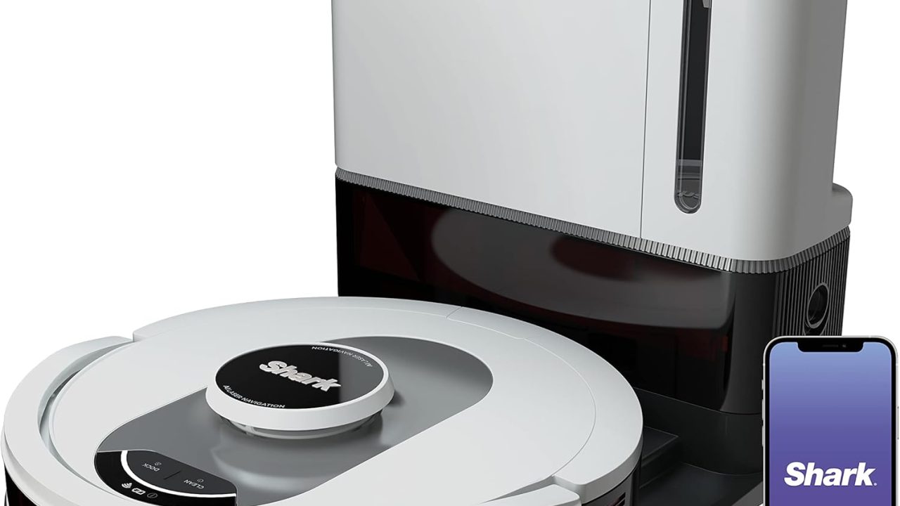 Shark AV2511AE/AV251WA AI Ultra Robot Vacuum, with Matrix Clean, Home Mapping, 60-Day Capacity Bagless Self Empty Base, Perfect for Pet Hair, Wifi, Compatible with Alexa, Black/Silver (Renewed)