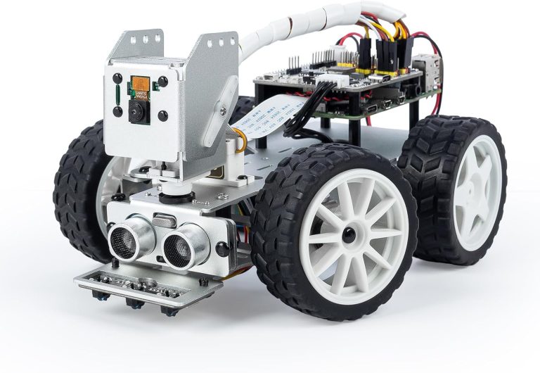 SunFounder Picar-X AI Video Robot Car Kit for Raspberry Pi 5/4/3B+/Zero 2w, LLMs ChatGPT-4o/Gemini/Grok, Voice&Video Recognition, Python, Scratch, Camera, Batterry (RPI NOT Included)