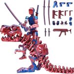 T13 Robot Humanoid Activity Model 2pcs, Cool 3D Printed Octopus Tentacle Humanoid Activity Fixed Stand Model with Movable Joints, Perfect for Birthday Party Gifts (Style 4)