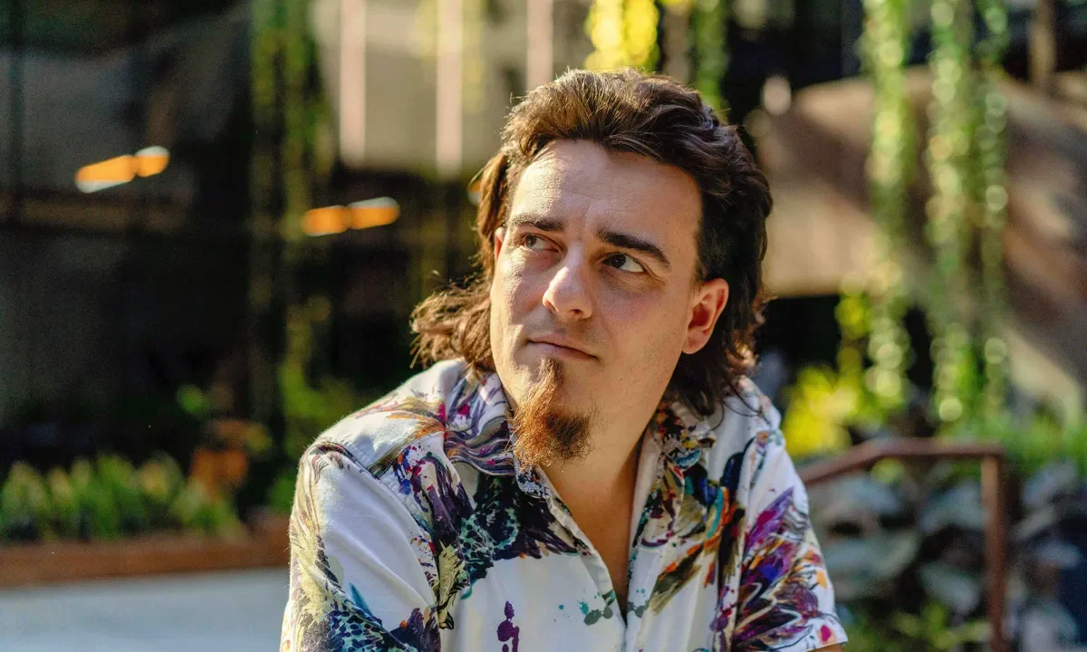 Palmer Luckey, founder of Anduril Industries, during an interview on "The Circuit with Emily Chang" at Anduril's headquarters in Costa Mesa, California, US, on Thursday, Dec. 14, 2023. Anduril recently beat several legacy defense players in a contest for a major contract to develop an unmanned fighter jet for the US Air Force and is now valued at $8.5 billion. Photographer: Kyle Grillot/Bloomberg via Getty Images