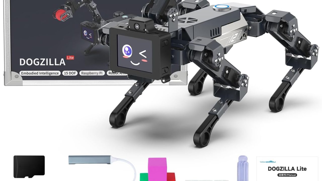 Yahboom AI Embodied Intelligence Robot Dog for Raspberry Pi, 15 Joint Programming Bionic Robot Dog (with RPi CM4)