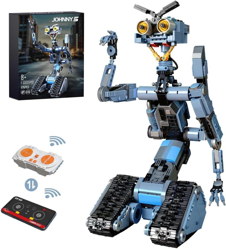 iATOM 1176 Pieces Johnny 5 Robot Building Set with Remote Control - Rechargeable, Gift for Adults Men, STEM Tech Movie Robotic Figure Model Kit