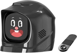 2026 New Car Dashboard Emotional Companion Smart Cute Expression Robot Funny Dash Center Console Ornament, Foldable Solar Charging Base, 52 Animated Expressions for Interactive Driving Fun(Black)