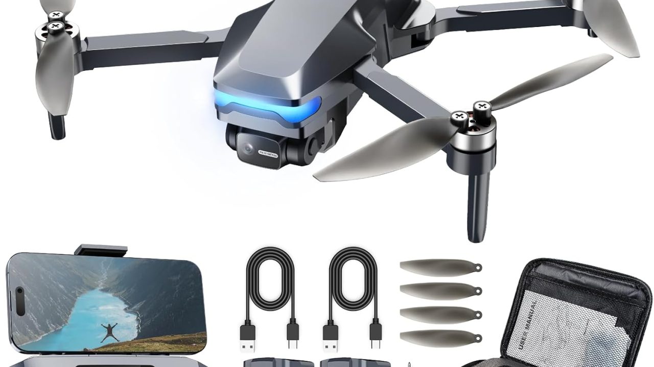 GPS Drones with Camera for Adults 4K, Under 249g, 45 Mins Flight, Brushless Motor, Light, Auto Follow, Tap Fly & Circle Fly, One Key Start, Foldable Drone for Adults Beginners