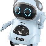 GoolRC Mini Pocket Robot, with Interactive Dialogue Conversation, Voice Recognition, Singing and Dancing, Electric Small Robot Gift (Blue)