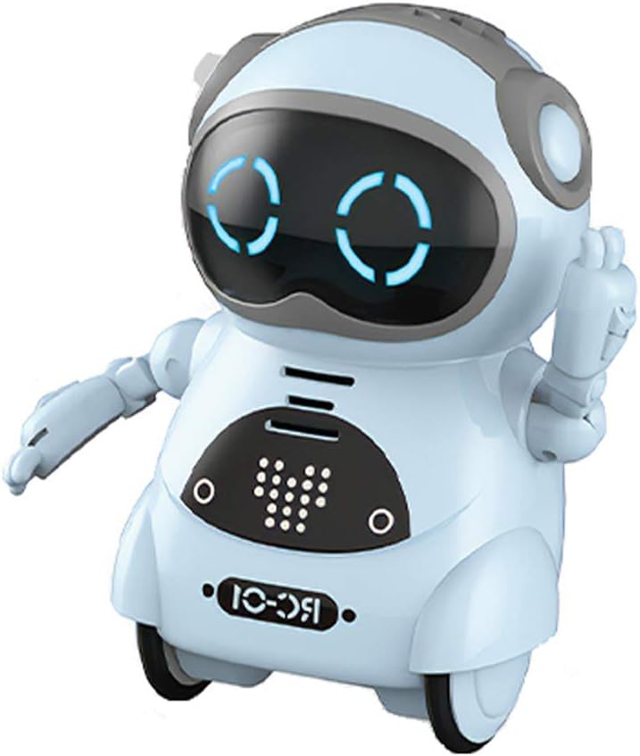 GoolRC Mini Pocket Robot, with Interactive Dialogue Conversation, Voice Recognition, Singing and Dancing, Electric Small Robot Gift (Blue)