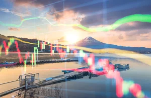 Data floating over a lake to symbolize a data lake concept.