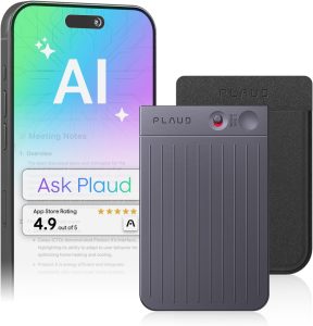 Plaud Note AI Voice Recorder, Voice Recorder w/Case, App Control, Transcribe & Summarize with AI Technology, Support 112 Languages, 64GB Memory, Lectures, Meetings, Calls, Black, Non-Pro Version