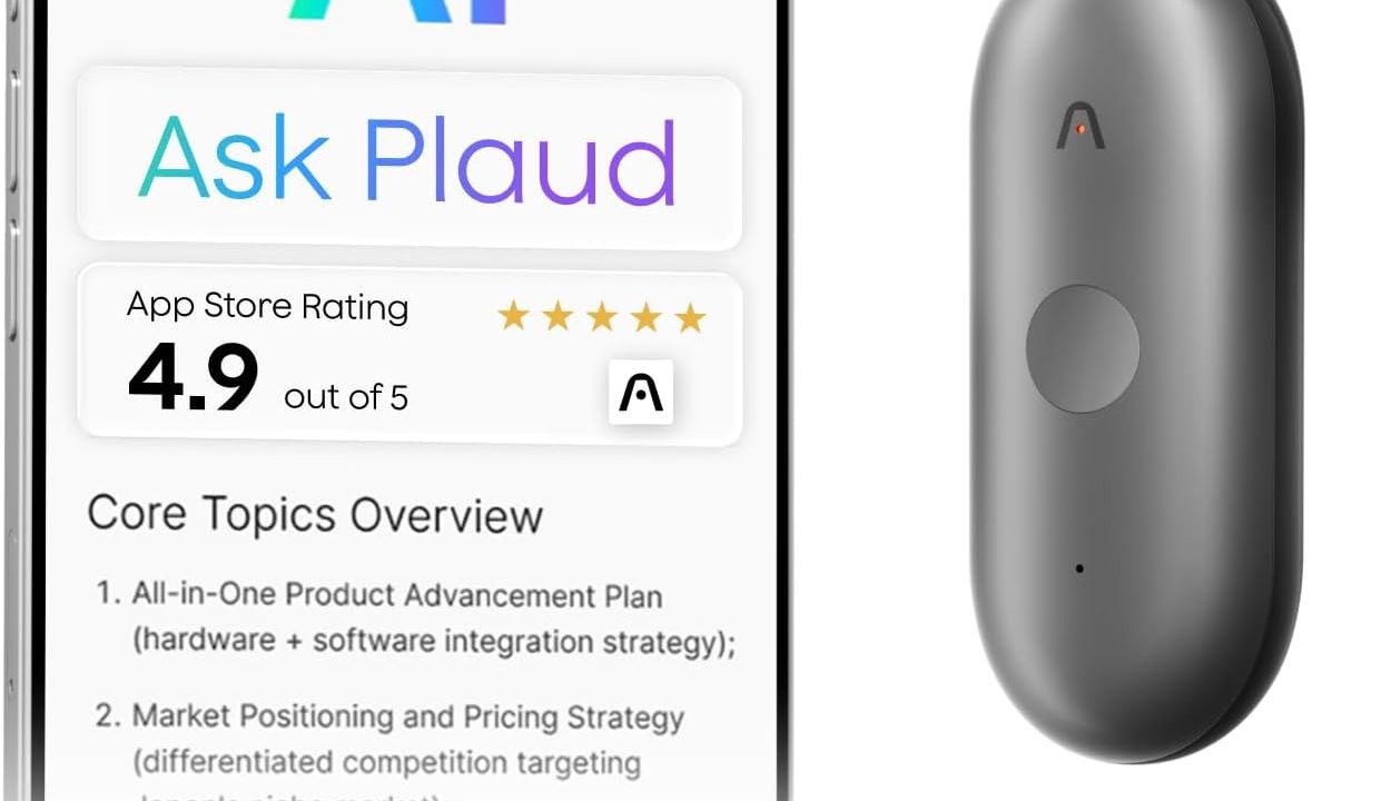 Plaud NotePin S AI Voice Recorder, Wearable AI Notetaker, AI Transcribe & Summarize, Support 112 Languages, 64GB Memory, Audio Recorder for Meetings Interviews with 4 Accessories