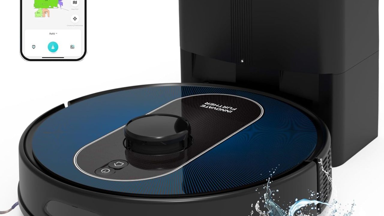 Robot Vacuum and Mop Self-Emptying: 5000Pa Robotic Vacuum 3-in-1 LiDAR Navigation, Real-Time Mapping/No-Go Zones for 60 Days Hands-Free Cleaning, Alexa/APP Robot Vacuum Cleaner