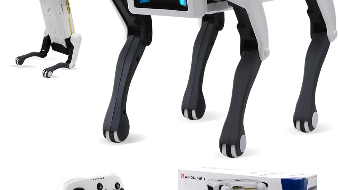 jaming Smart Robot Dog,2.4Ghz Remote Control Robot Dog Toy,AI Voice Control Connect to Cell Phone Bluetooth，APP Programming,Will Dance,Interactive,Ideas Gift
