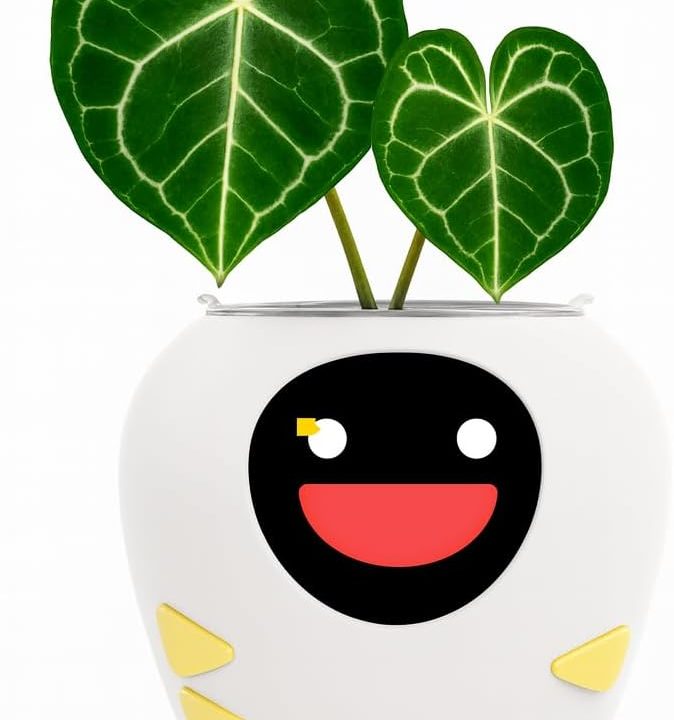 New 2026 Ai Smart Planter – Extra Large Interactive Plant Pot, Pet Plantagotchi, robot, Leafypod and Plantiboy, Robot Flower Pot with Feelings, Indoor Flowerpot with Water, Digital Gifts (White)