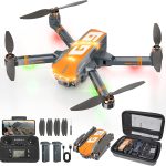 GPS Drones with 4K Camera for Adults with Brushless Motor and Follow Me Mode,Long Flight Time and Distance,5G FPV Transmission and Auto Return,G9 Foldable RC Quadcopter for Beginner,Under249g (Dark gray)